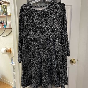 Maurices size 3XL tiered baby doll dress with long sleeves small floral detail